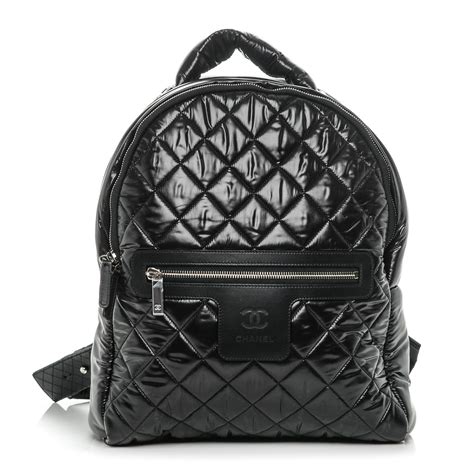 chanel nylon quilted coco cocoon backpack black|Chanel Coco Cocoon Nylon Backpack For Sale at 1stDibs.